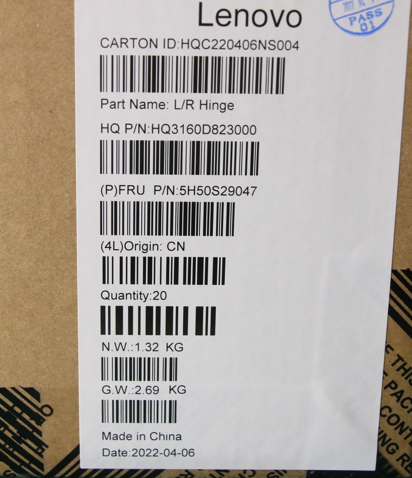 Lenovo Hinge H 82T3 AB Left + Right - 5H50S29047