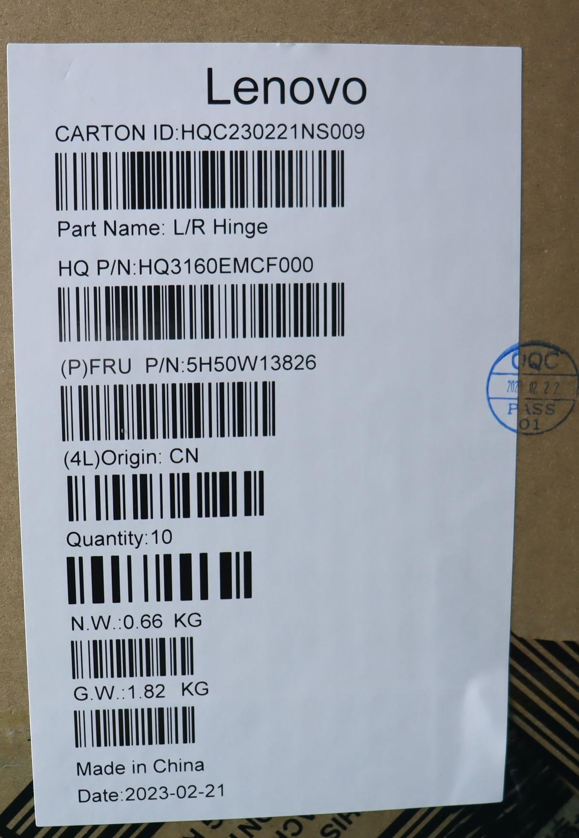 Lenovo Hinge Set, Right and Left, H 82W2 - 5H50W13826