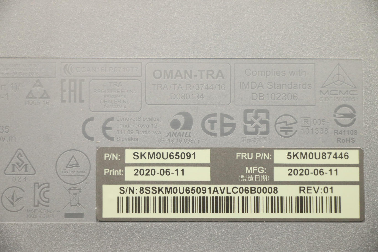 Lenovo Wl Km Gy Gyw Hun 208 Primax - 5KM0U87446