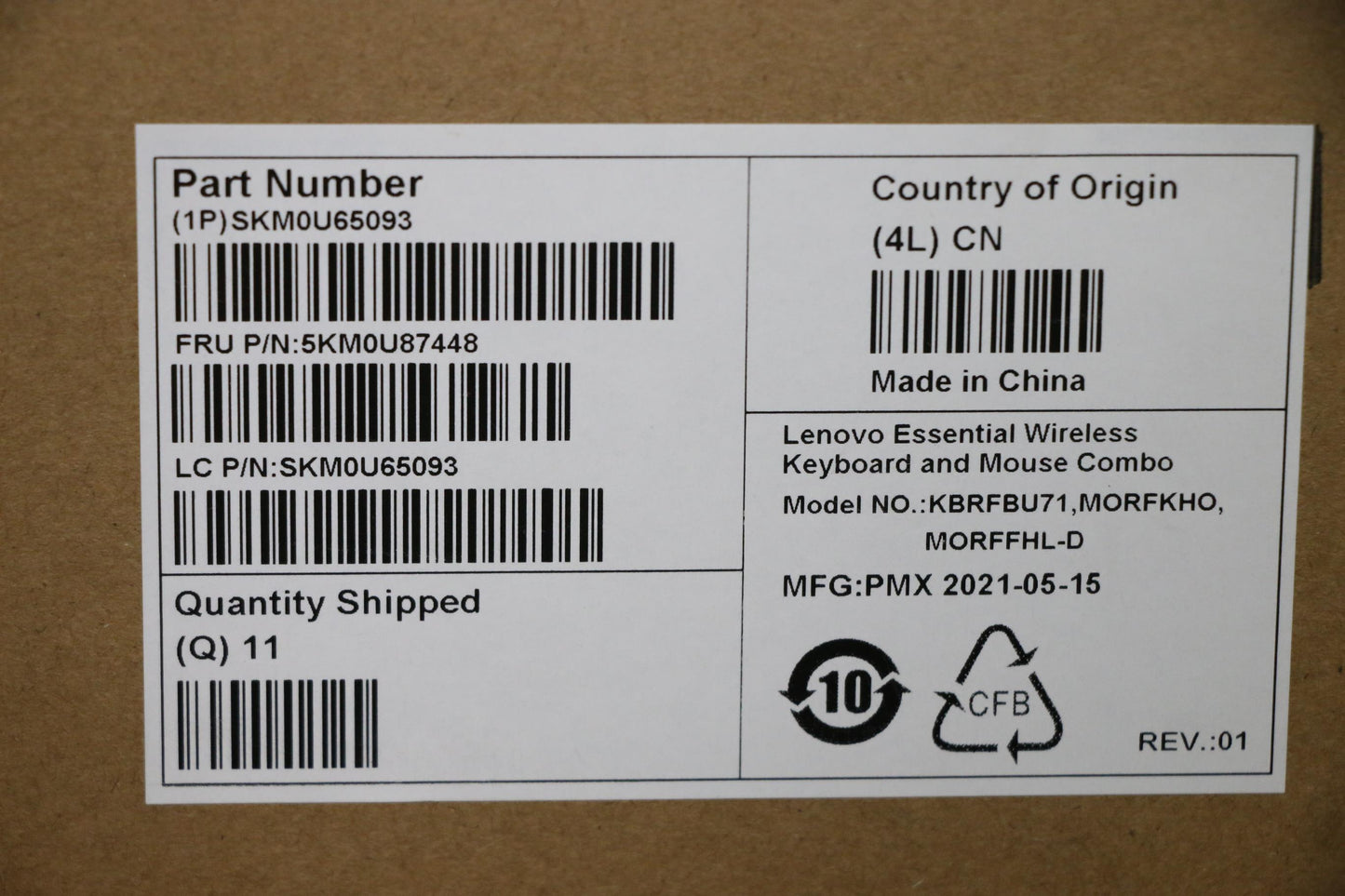Lenovo Wl Km Gy Gyw Ita 141 Primax - 5KM0U87448