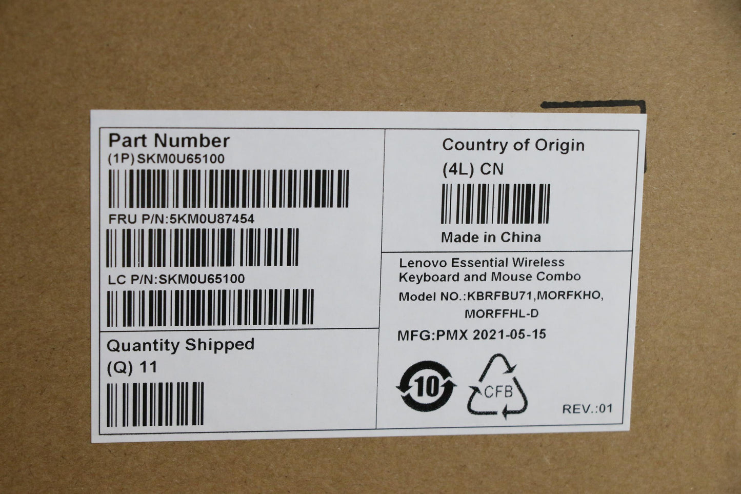 Lenovo Wl Km Gy Gyw Por 163 Primax - 5KM0U87454