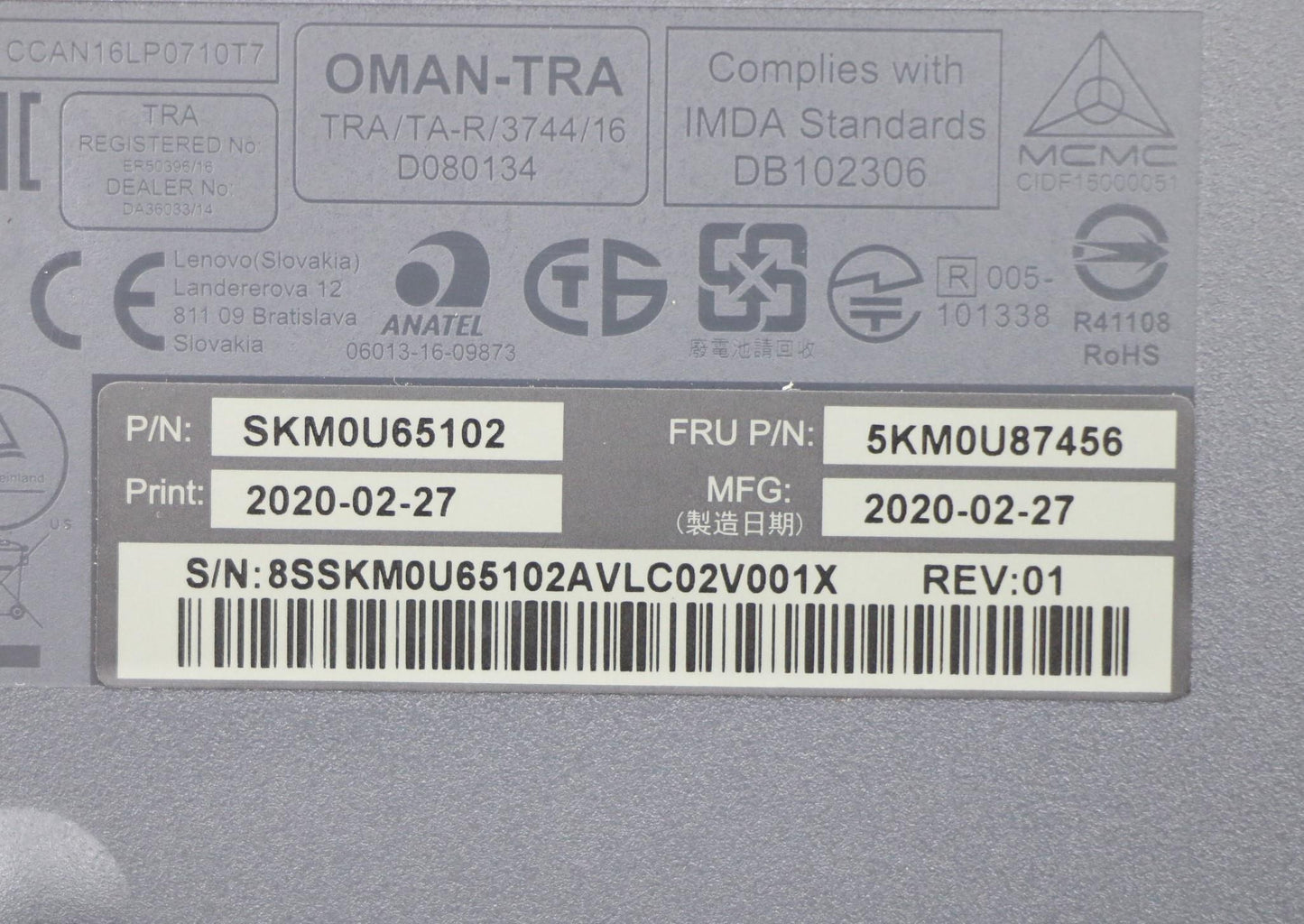 Lenovo Wl Km Gy Gyw Rus 441 Primax - 5KM0U87456