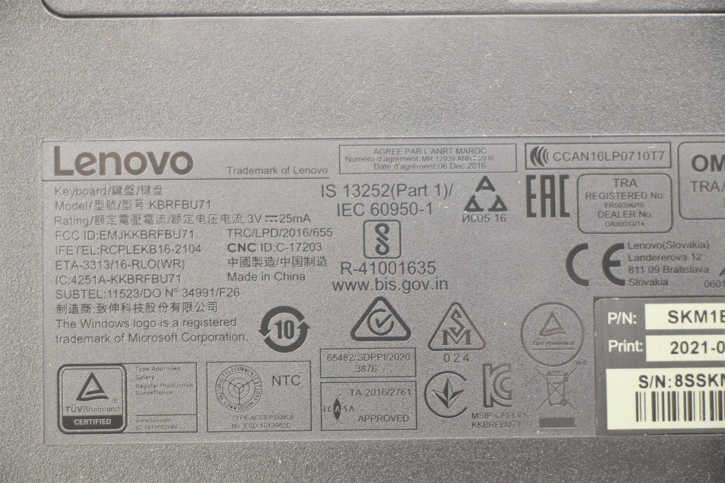 Lenovo Kyb_Mouse Primax R71_G2 2.4G B - 5KM0U87584