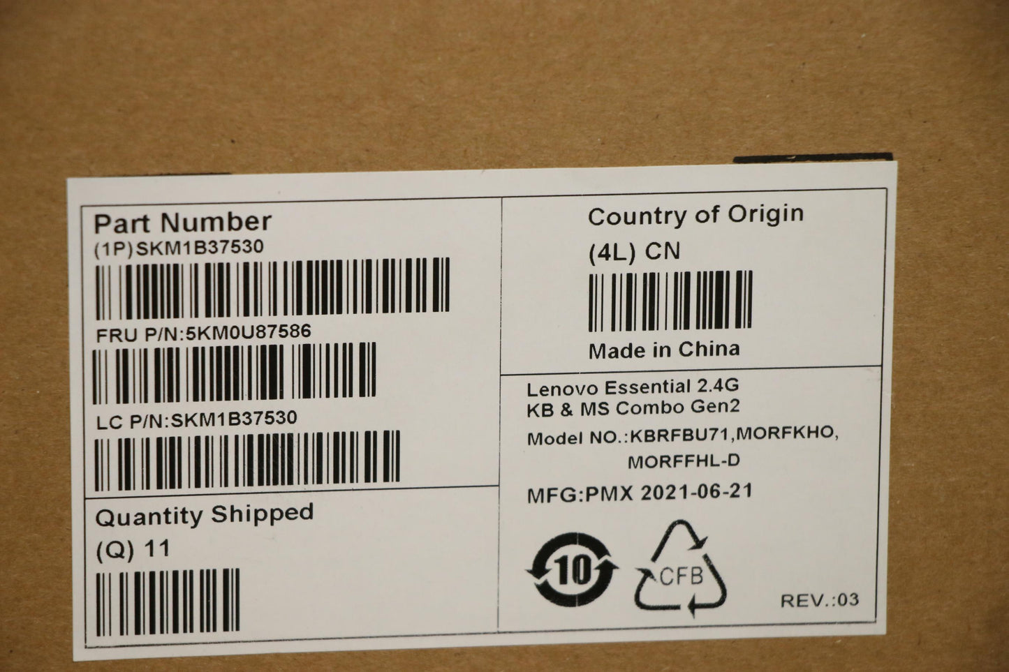 Lenovo Kyb_Mouse Primax R71_G2 2.4G B - 5KM0U87586