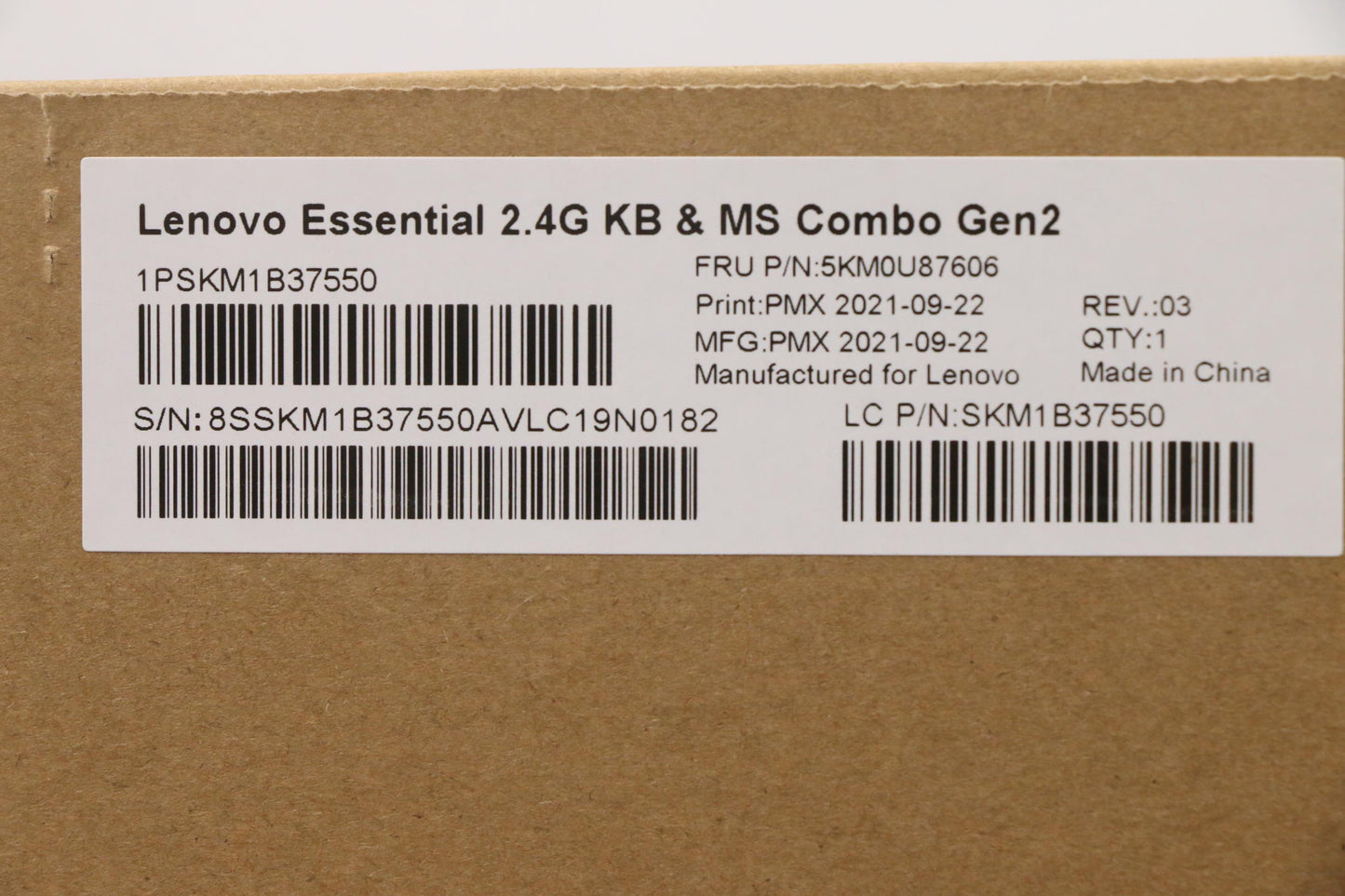 Lenovo Kyb_Mouse Primax R71_G2 2.4G B - 5KM0U87606