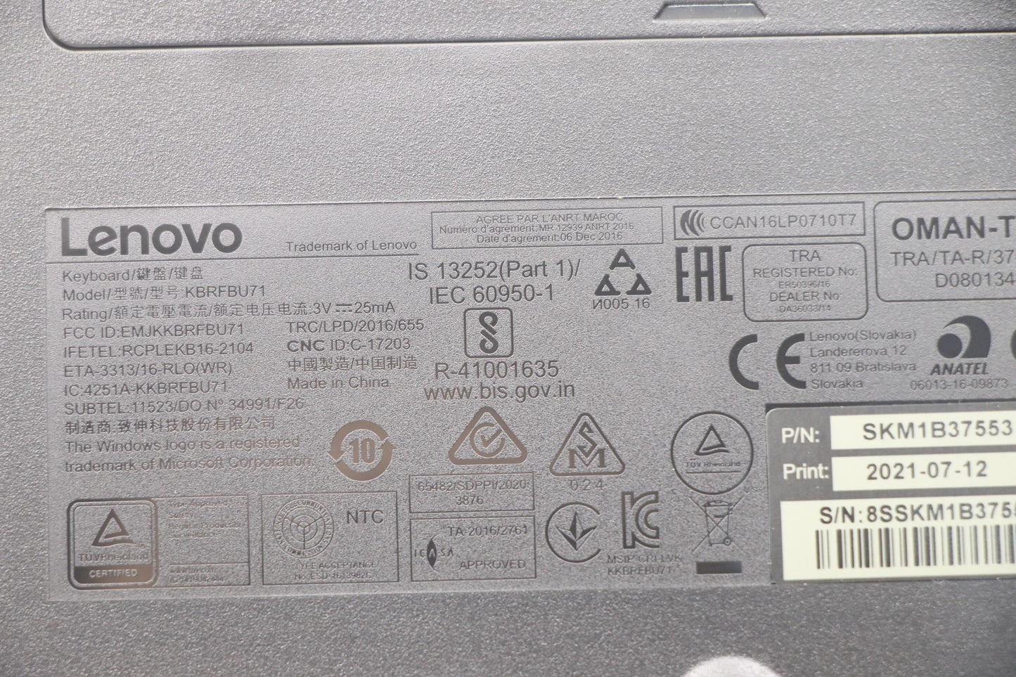 Lenovo Kyb_Mouse Primax R71_G2 2.4G B - 5KM0U87609