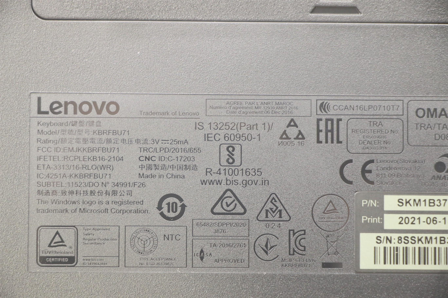Lenovo Kyb_Mouse Primax R71_G2 2.4G B - 5KM0U87611