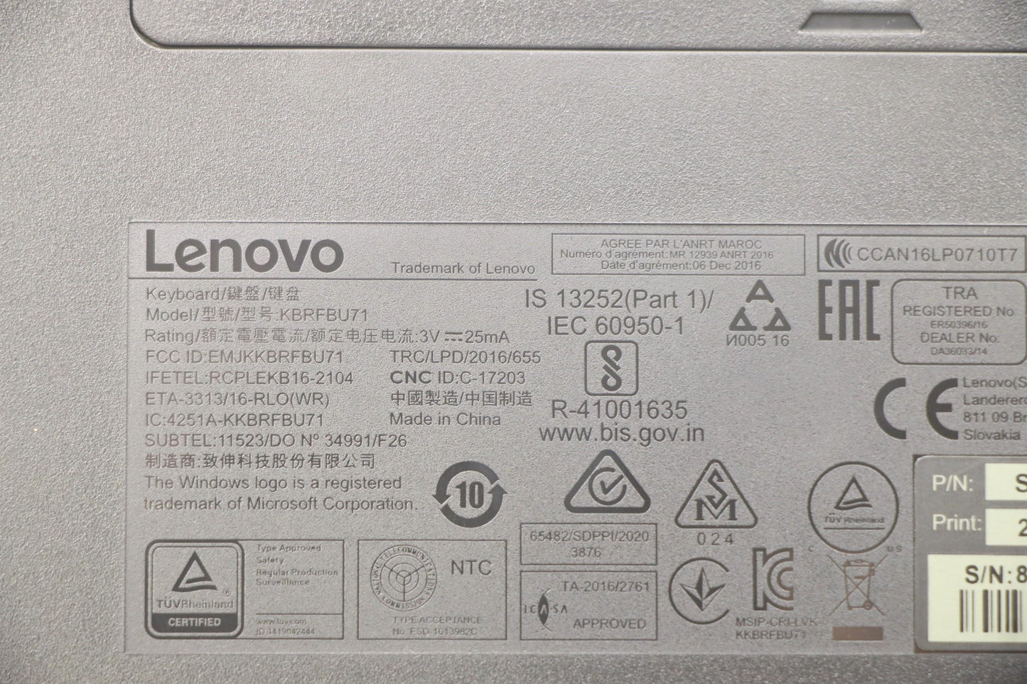 Lenovo Kyb_Mouse Primax R71_G2 2.4G B - 5KM0U87617