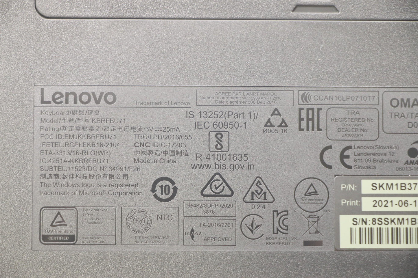 Lenovo Kyb_Mouse Primax R71_G2 2.4G B - 5KM0U87620