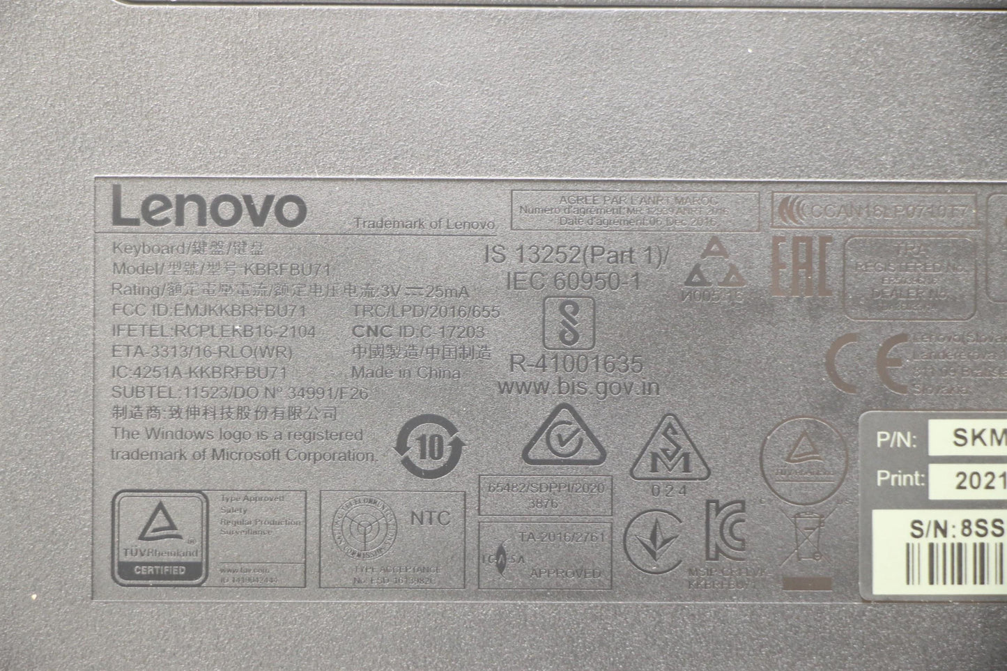 Lenovo Kyb_Mouse Primax R71_G2 2.4G B - 5KM0U87621