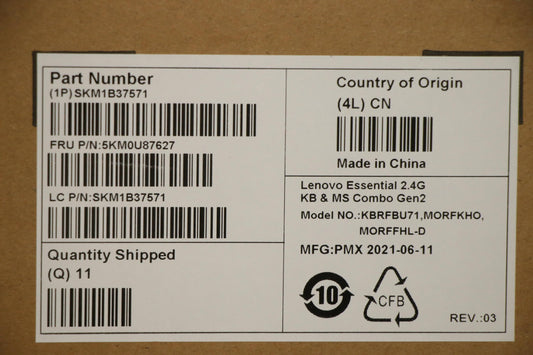 Lenovo Kyb_Mouse Primax R71_G2 2.4G B - 5KM0U87627