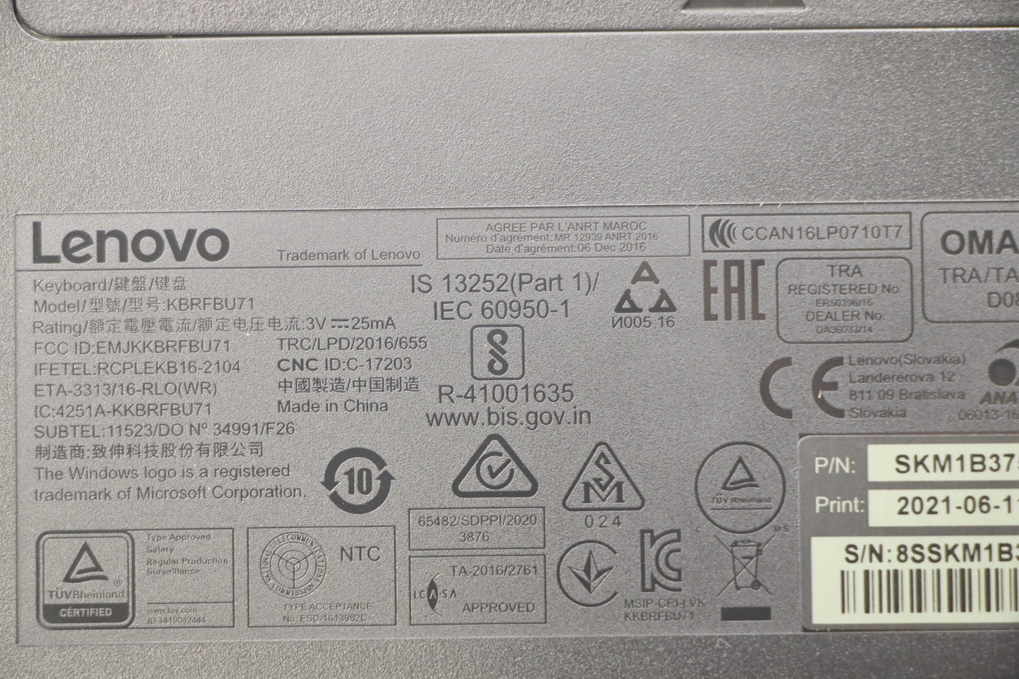 Lenovo Kyb_Mouse Primax R71_G2 2.4G B - 5KM0U87627