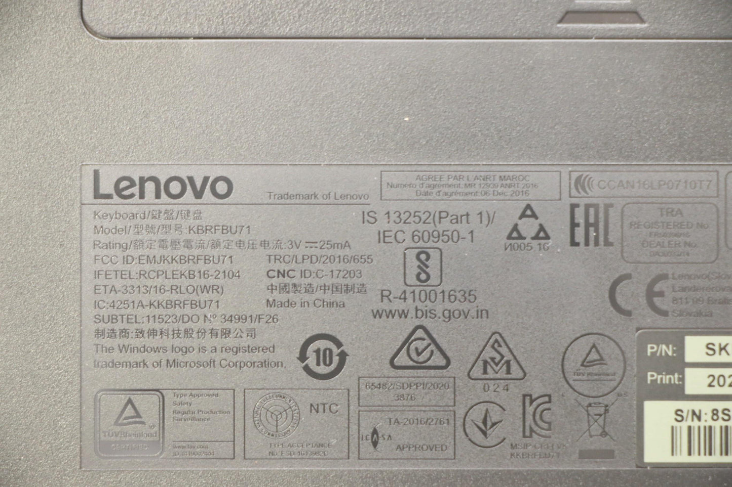 Lenovo Kyb_Mouse Primax R71_G2 2.4G B - 5KM0U87631