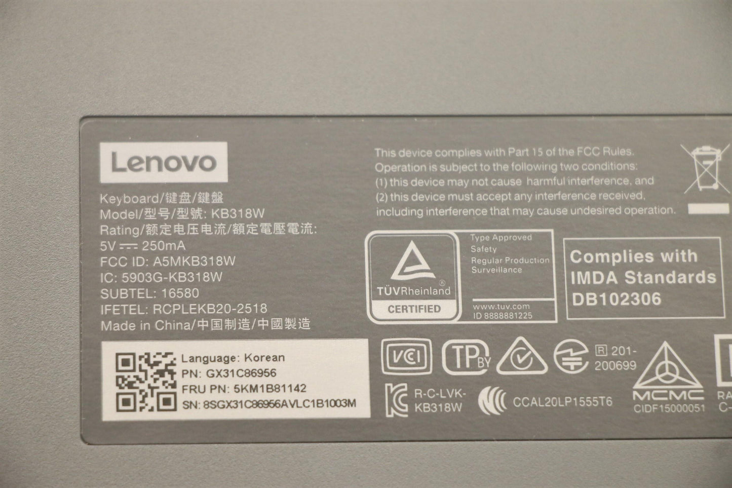 Lenovo Kyb_Mouse G-Tech Euterpe G/B K - 5KM1B81142