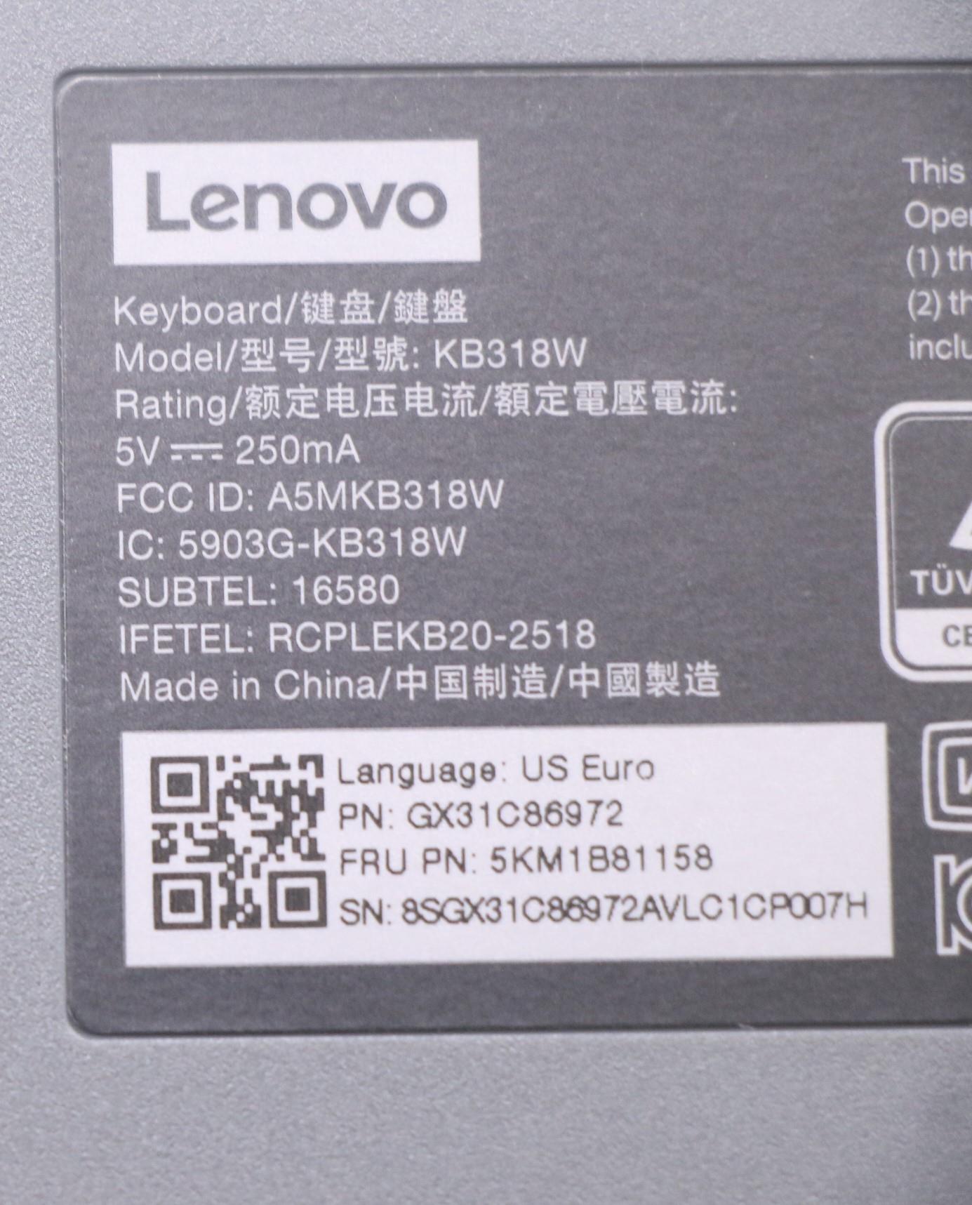 Lenovo Kyb_Mouse G-Tech Euterpe G/B U - 5KM1B81158