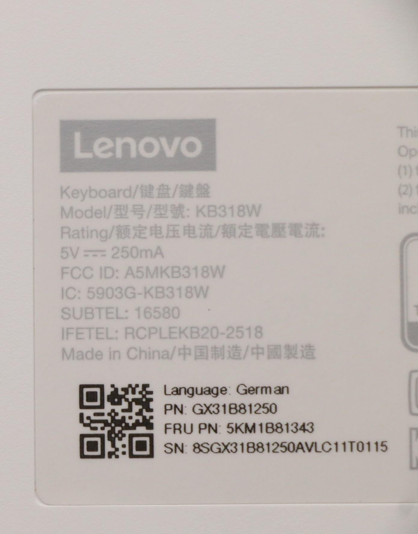 Lenovo Kyb_Mouse G-Tech Euterpe S/W D - 5KM1B81343