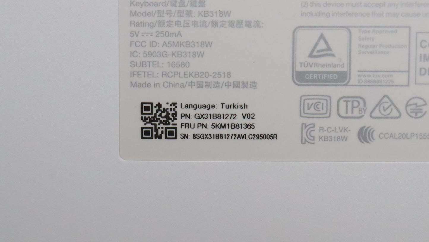 Lenovo Kyb_Mouse G-Tech Euterpe S/W T - 5KM1B81365