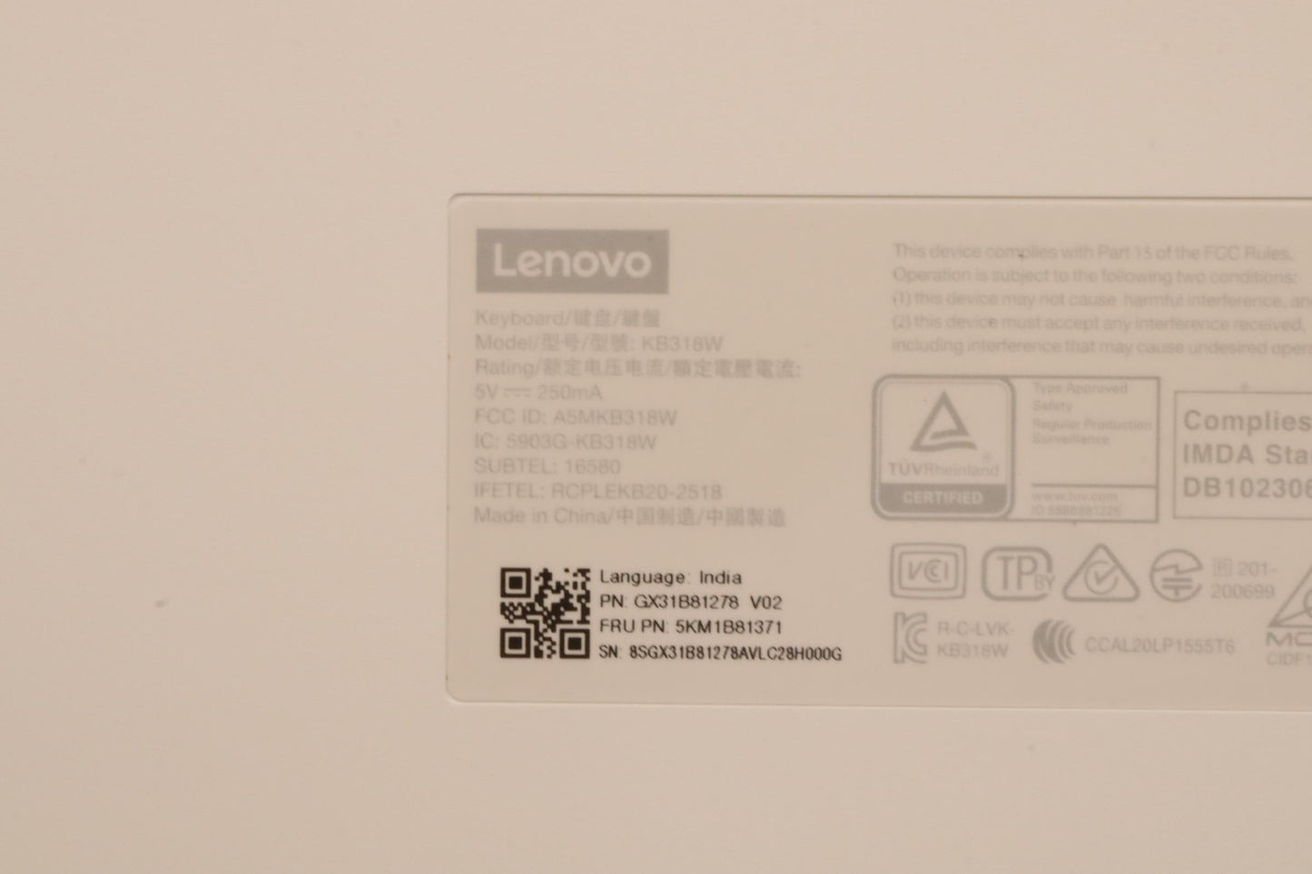 Lenovo Kyb_Mouse G-Tech Euterpe S/W I - 5KM1B81371