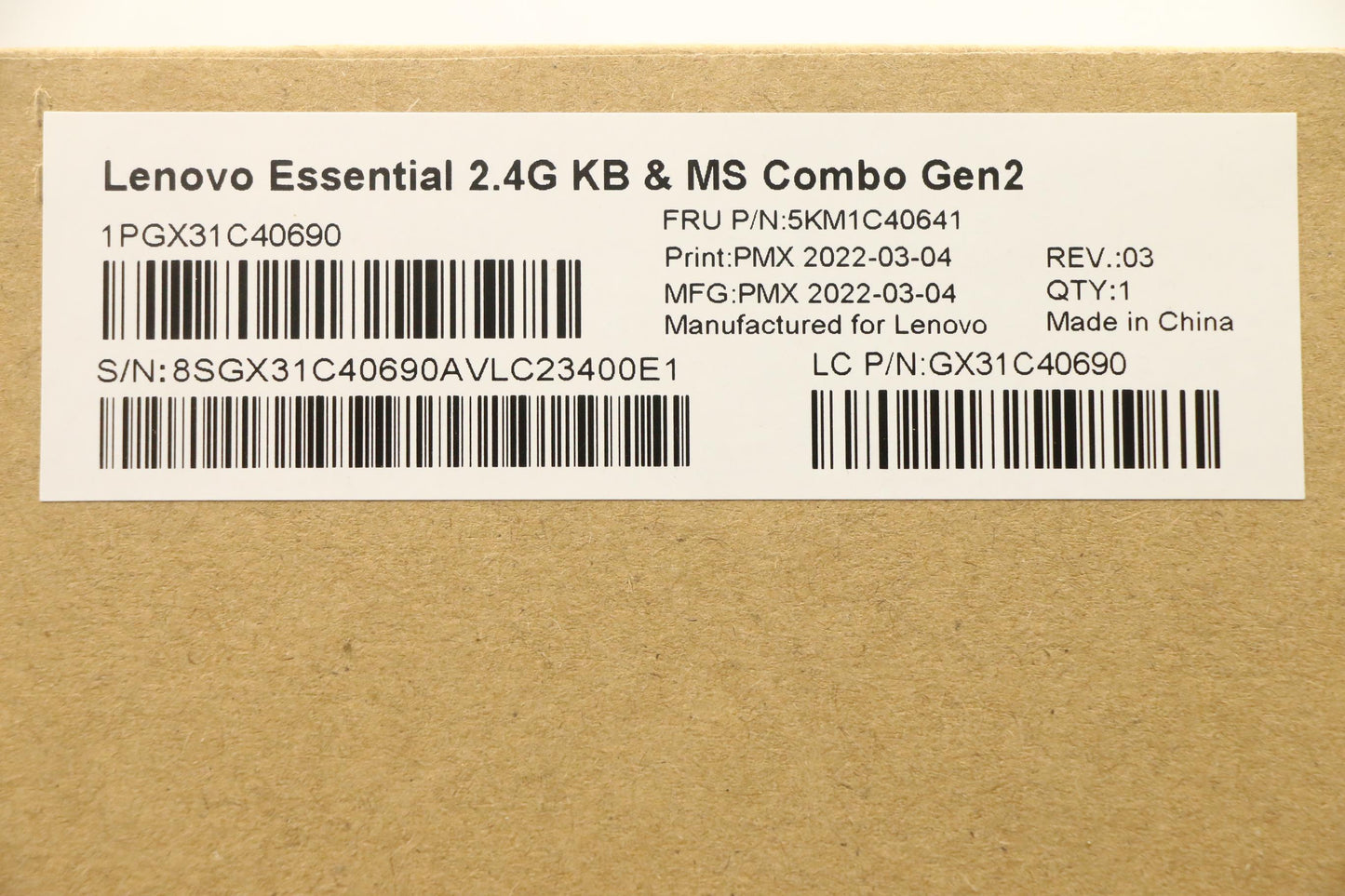 Lenovo Kyb_Mouse Primax R71_G2 2.4G W - 5KM1C40641