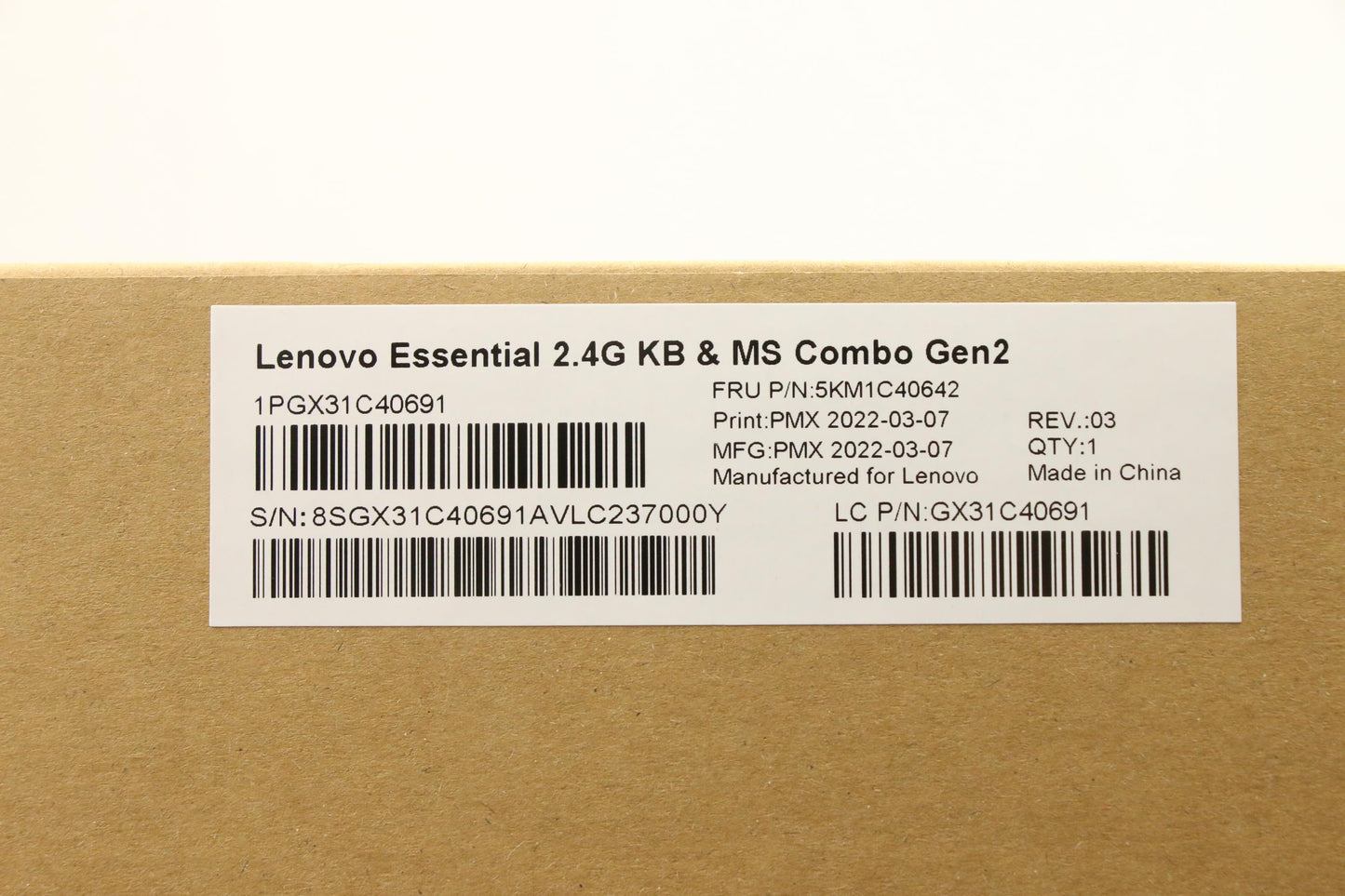 Lenovo Kyb_Mouse Primax R71_G2 2.4G W - 5KM1C40642