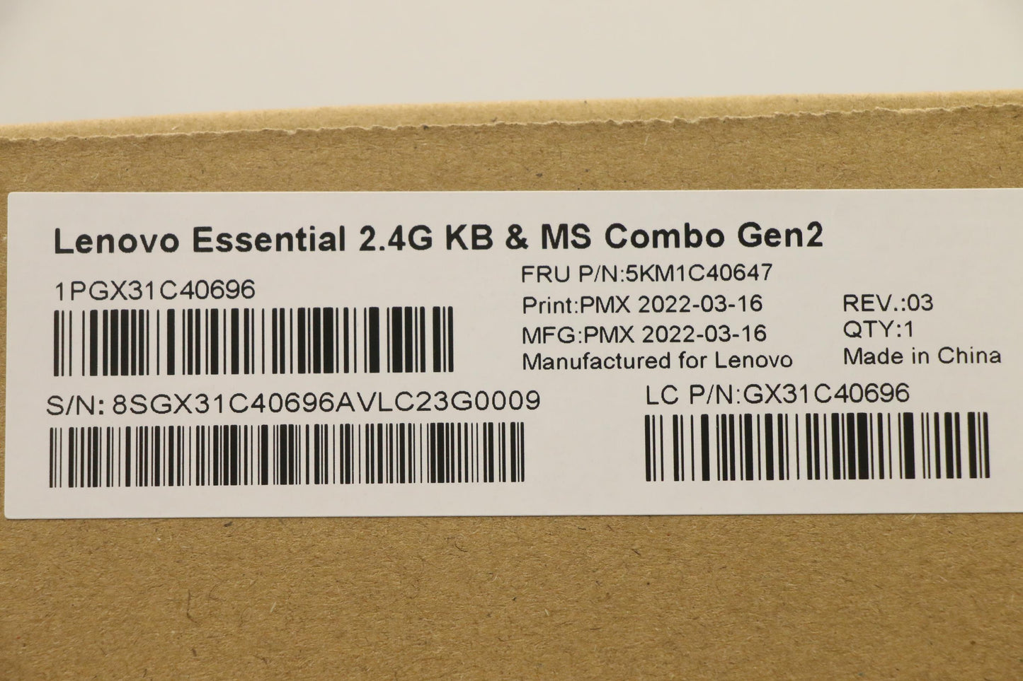 Lenovo Kyb_Mouse Primax R71_G2 2.4G W - 5KM1C40647