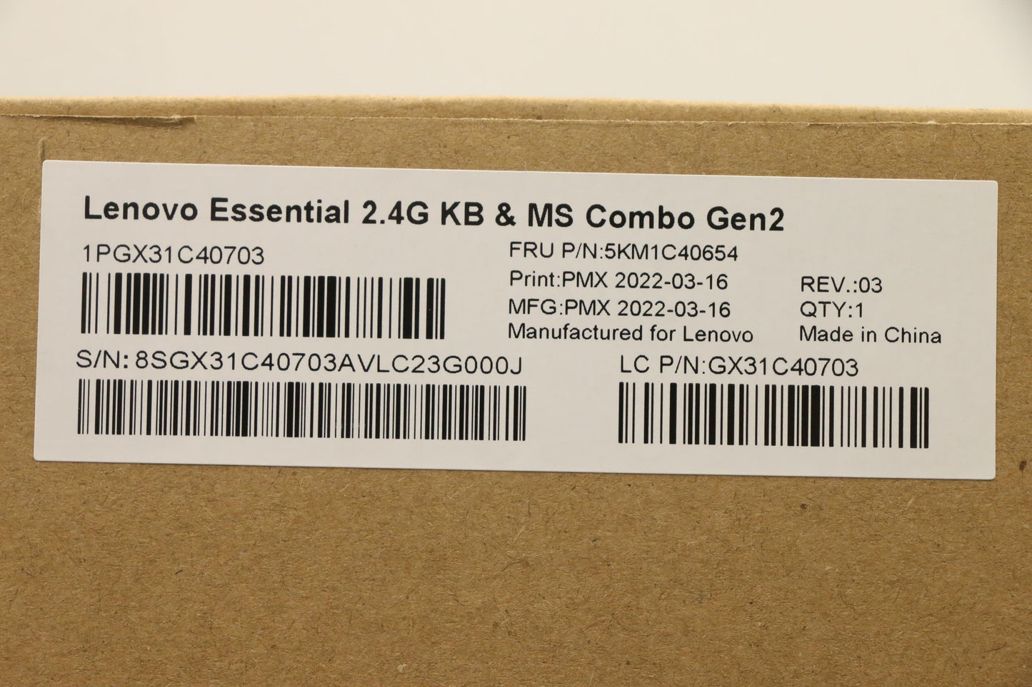 Lenovo Kyb_Mouse Primax R71_G2 2.4G W - 5KM1C40654