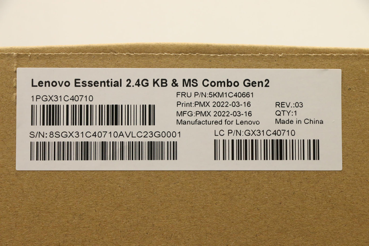 Lenovo Kyb_Mouse Primax R71_G2 2.4G W - 5KM1C40661
