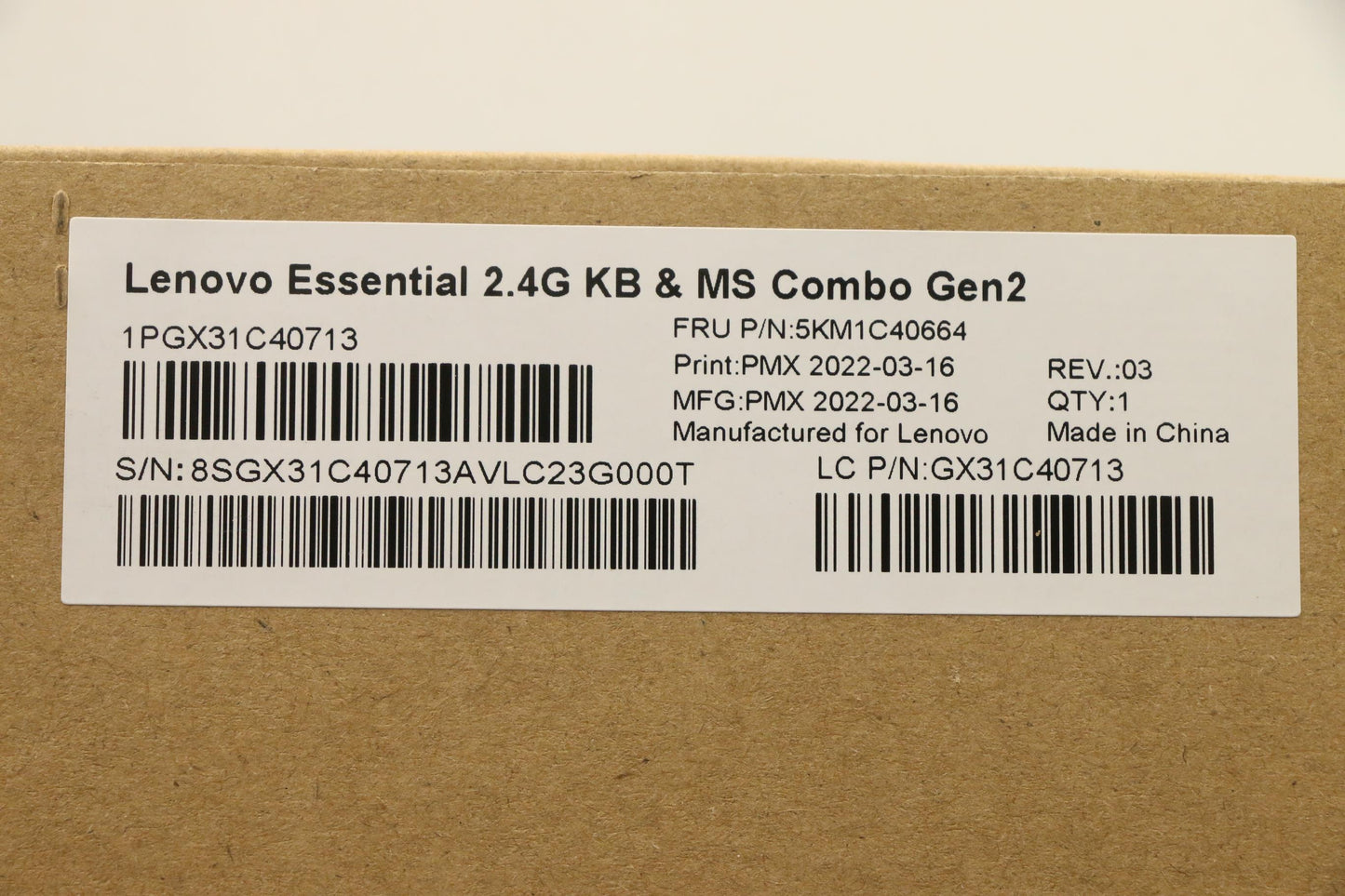 Lenovo Kyb_Mouse Primax R71_G2 2.4G W - 5KM1C40664