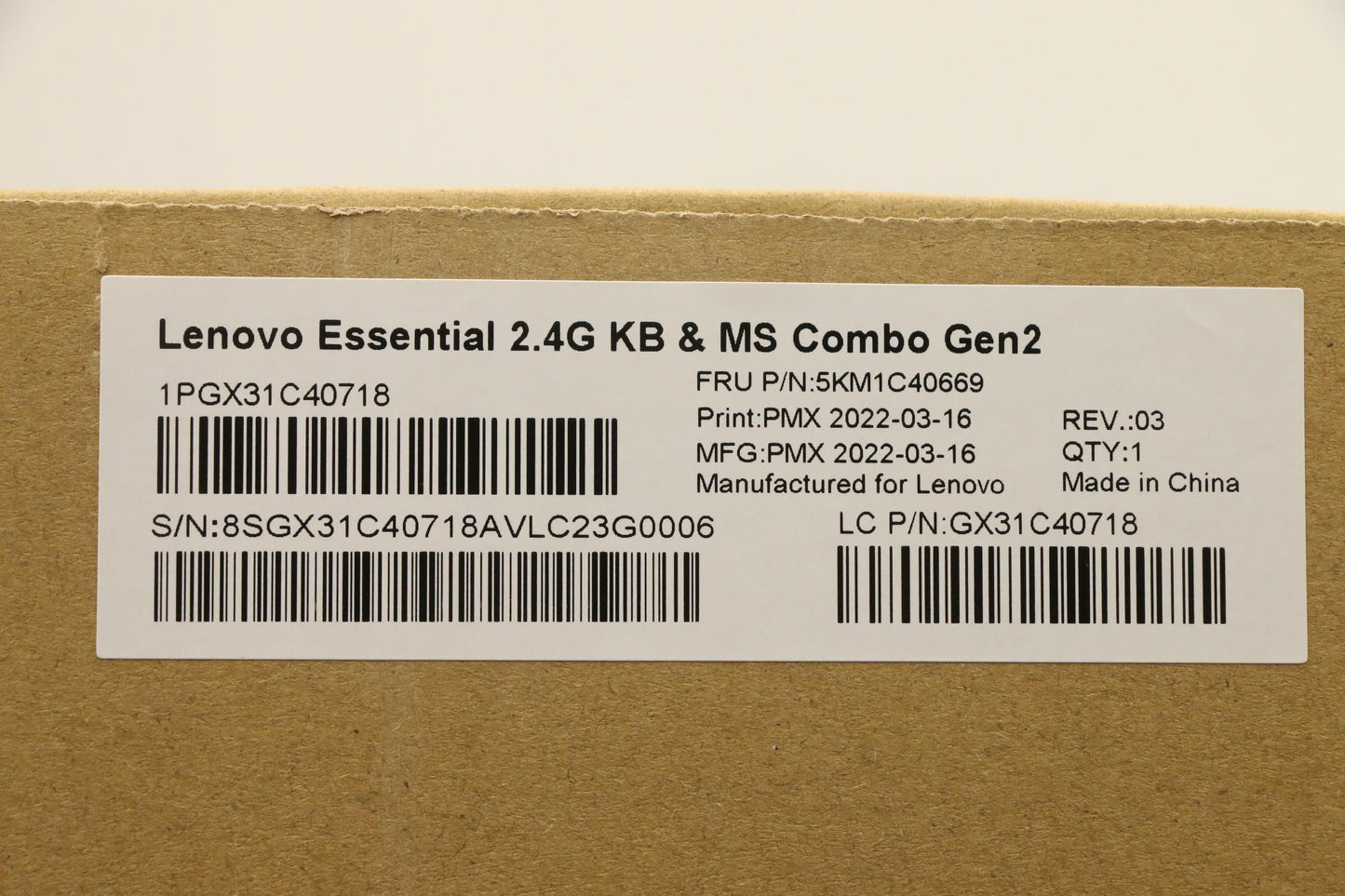 Lenovo Kyb_Mouse Primax R71_G2 2.4G W - 5KM1C40669
