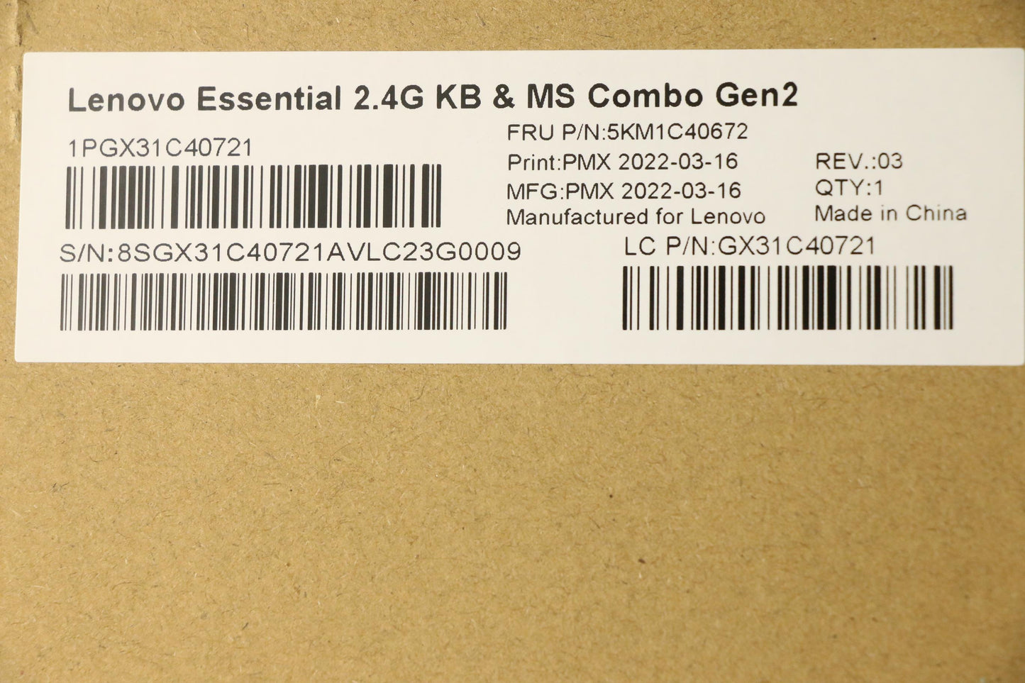 Lenovo Kyb_Mouse Primax R71_G2 2.4G W - 5KM1C40672