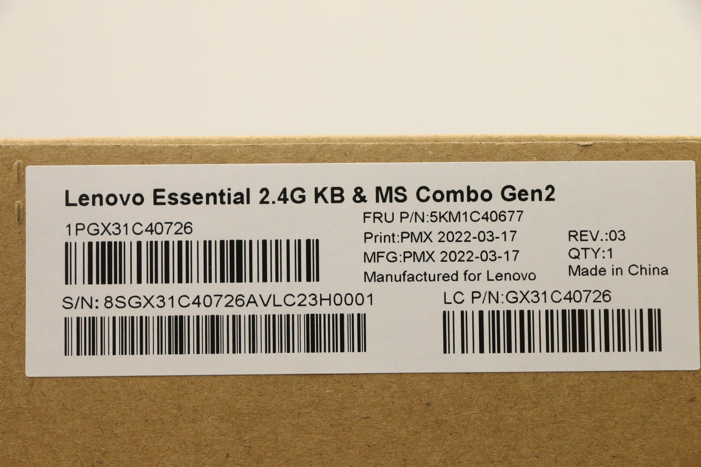 Lenovo Kyb_Mouse Primax R71_G2 2.4G W - 5KM1C40677
