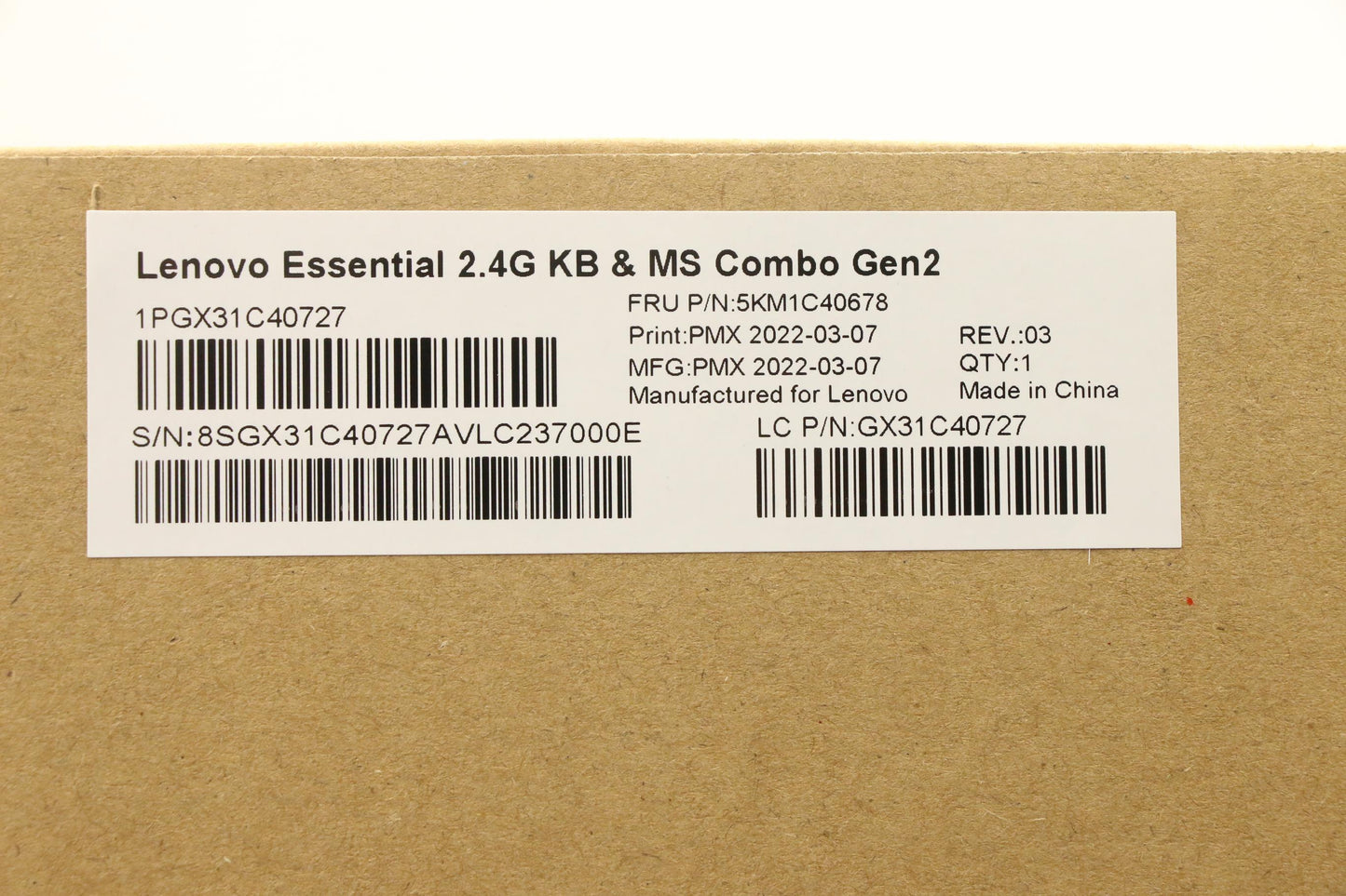 Lenovo Kyb_Mouse Primax R71_G2 2.4G W - 5KM1C40678