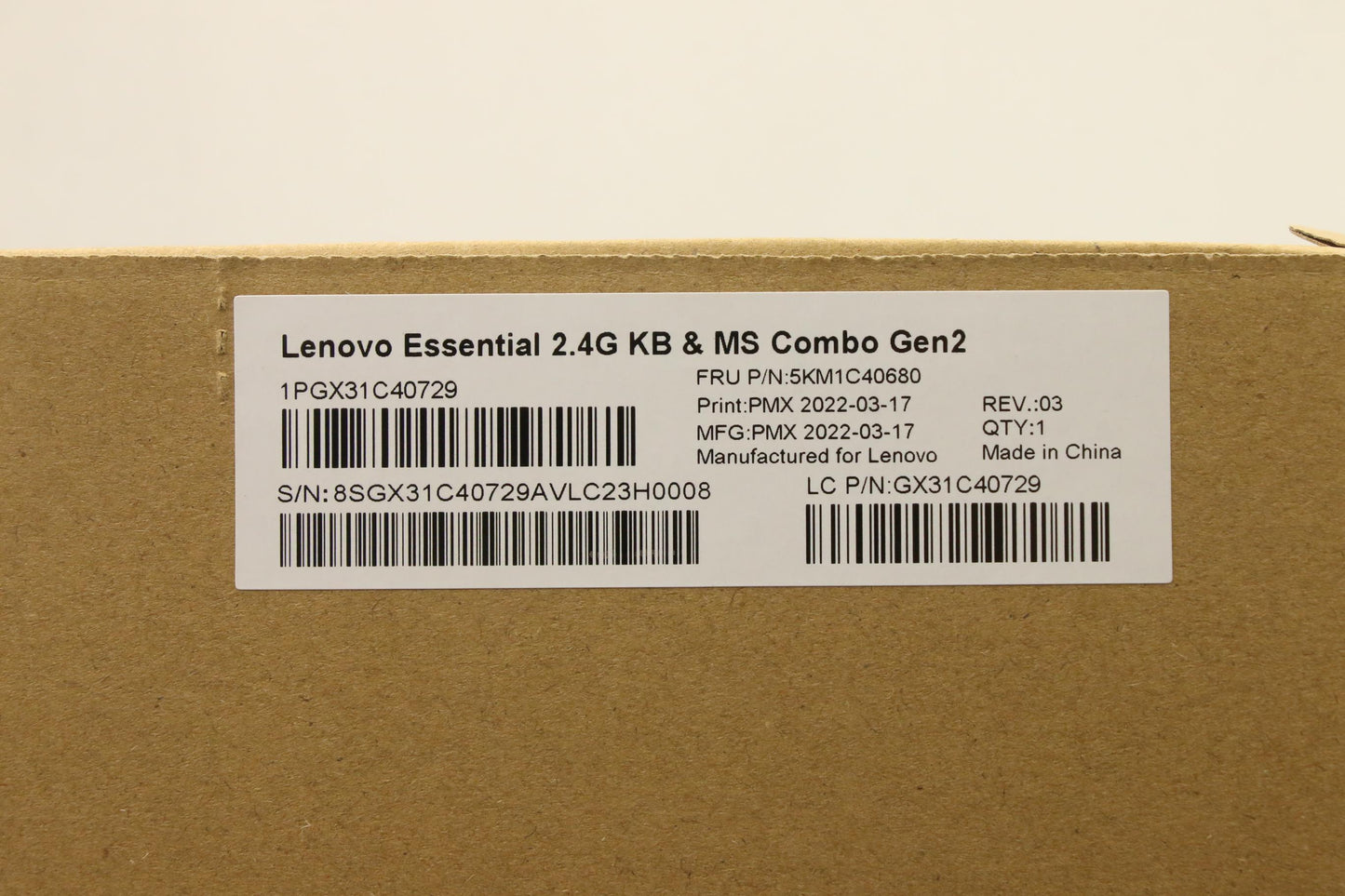 Lenovo Kyb_Mouse Primax R71_G2 2.4G W - 5KM1C40680