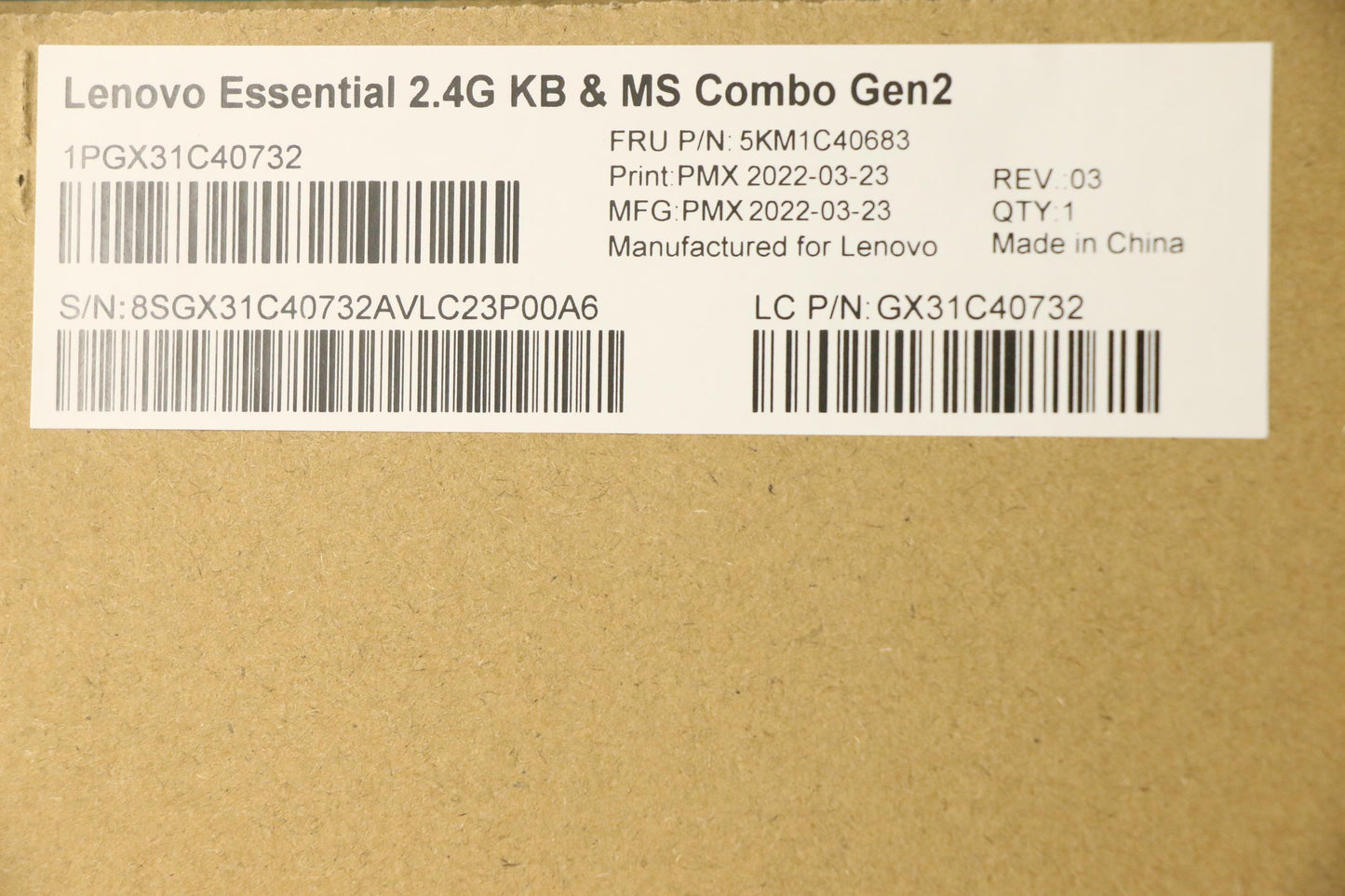 Lenovo Kyb_Mouse Primax R71_G2 2.4G W - 5KM1C40683