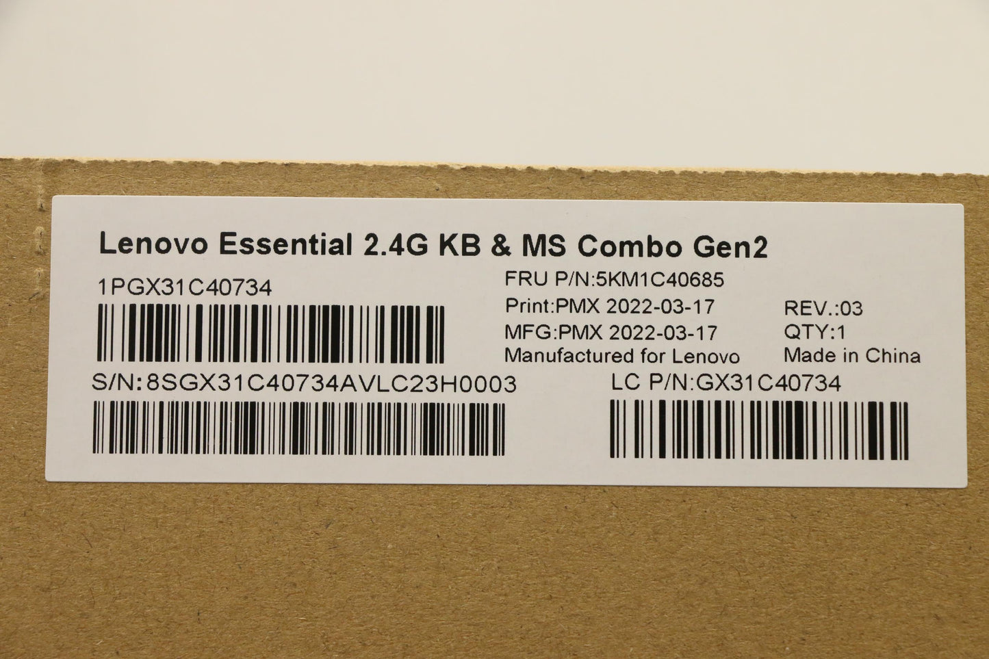 Lenovo Kyb_Mouse Primax R71_G2 2.4G W - 5KM1C40685