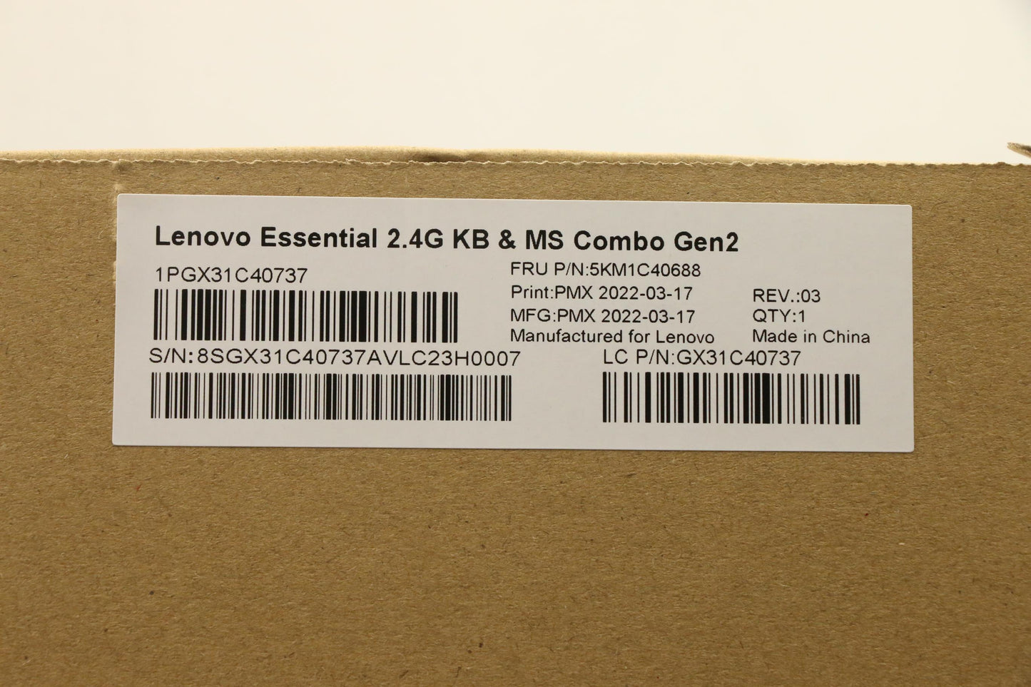 Lenovo Kyb_Mouse Primax R71_G2 2.4G W - 5KM1C40688