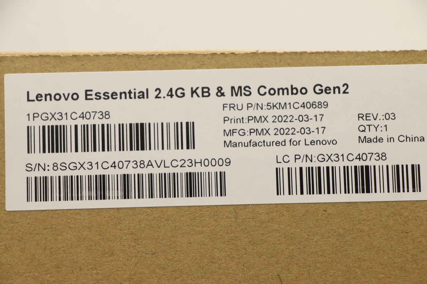 Lenovo Kyb_Mouse Primax R71_G2 2.4G W - 5KM1C40689
