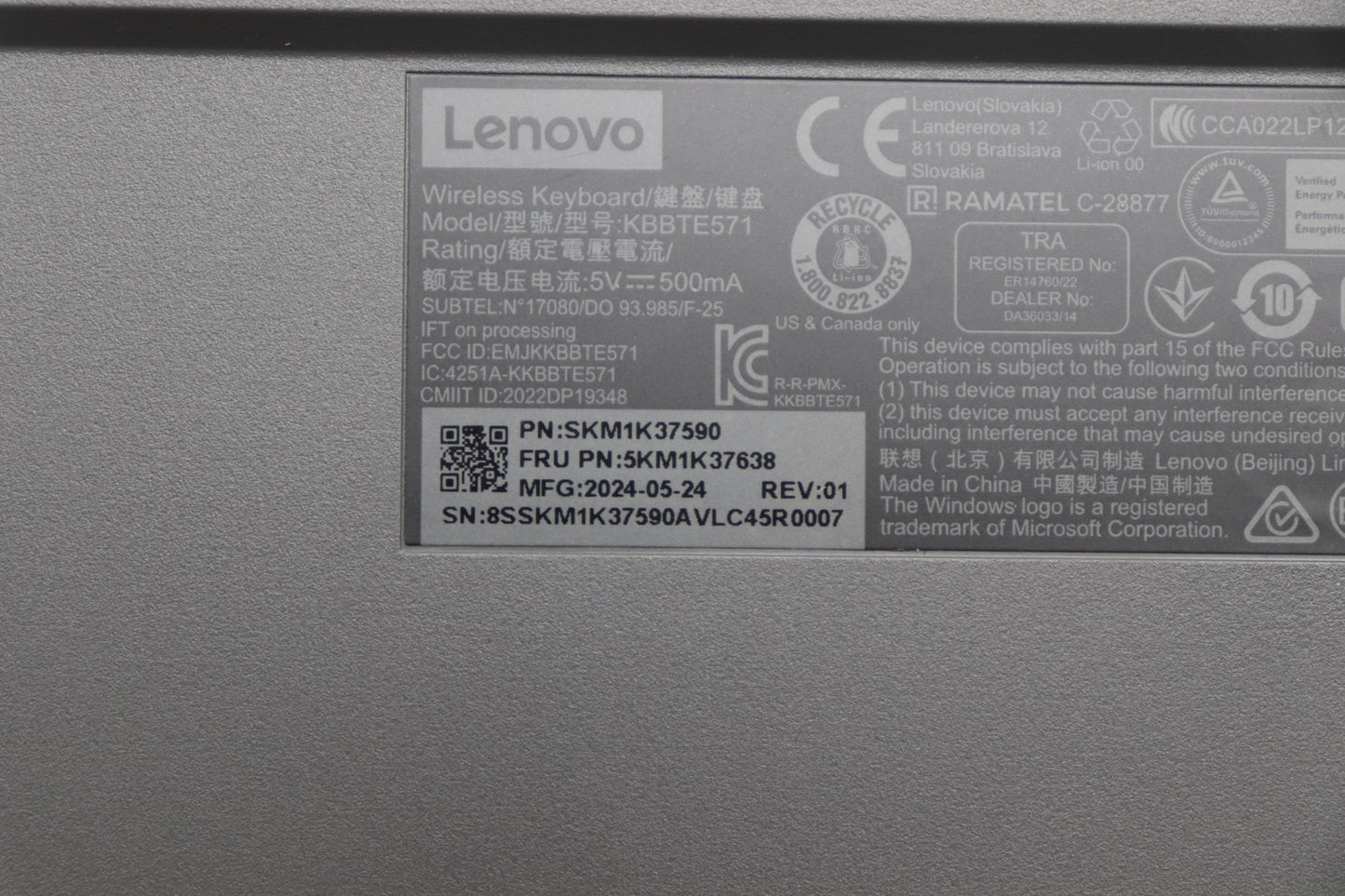 Lenovo Kyb_Mouse Primax K71_G2 2.4G&B - 5KM1K37638