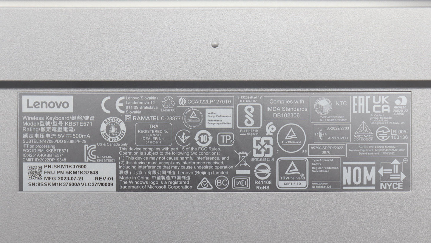 Lenovo Kyb_Mouse Primax K71_G2 2.4Gbt - 5KM1K37648
