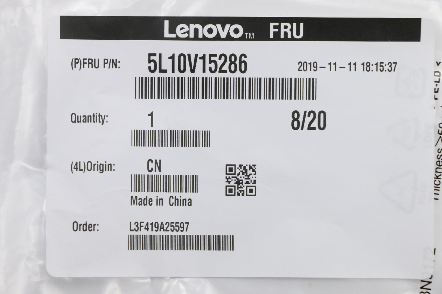 Lenovo Sideswipe Fru Label Kit - 5L10V15286