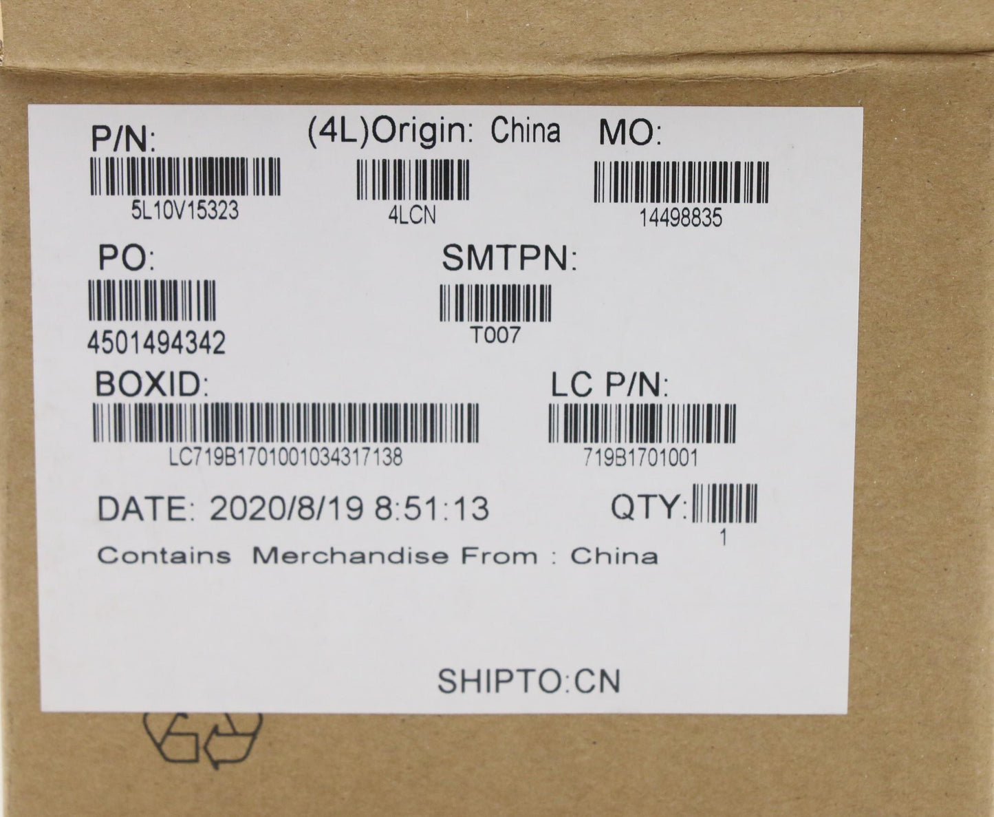 Lenovo Label Fru Lable Kit For Lcfc - 5L10V15323