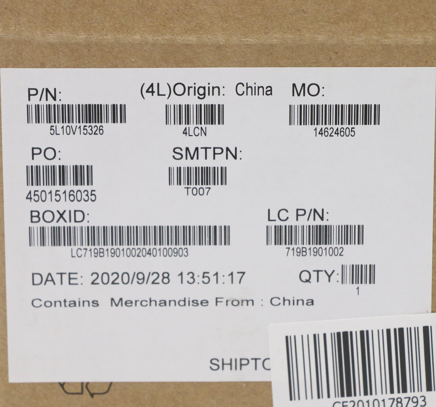 Lenovo Screw Kits, Label Kits, Misc K - 5L10V15326