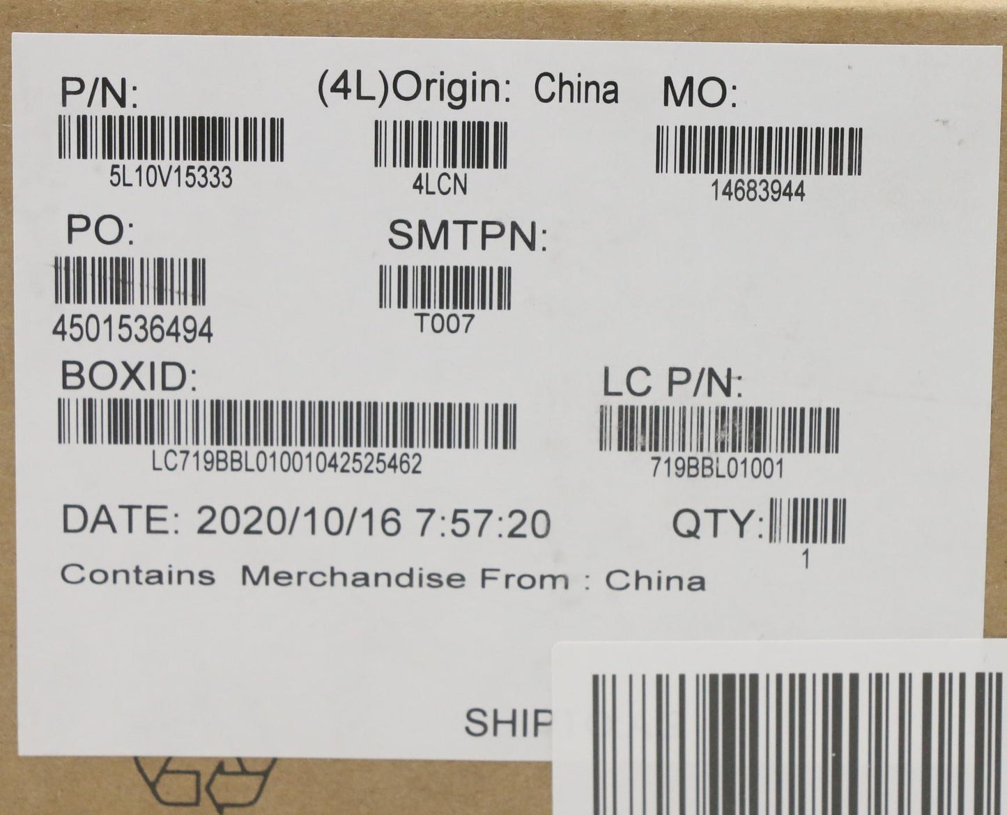 Lenovo Label Fru System Label Sr - 5L10V15333