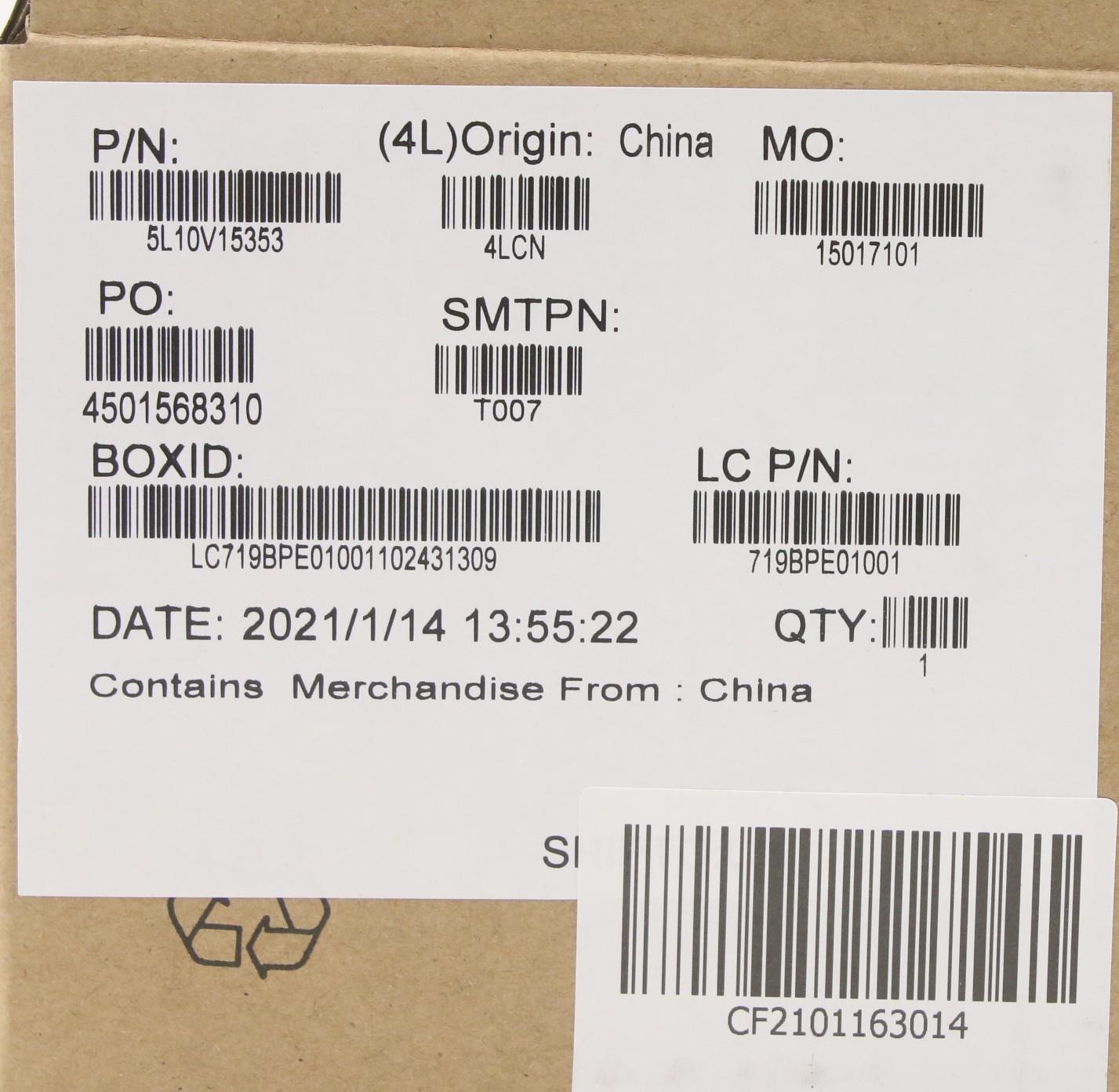 Lenovo Label Odin Gen2 Intel Fru Labe - 5L10V15353