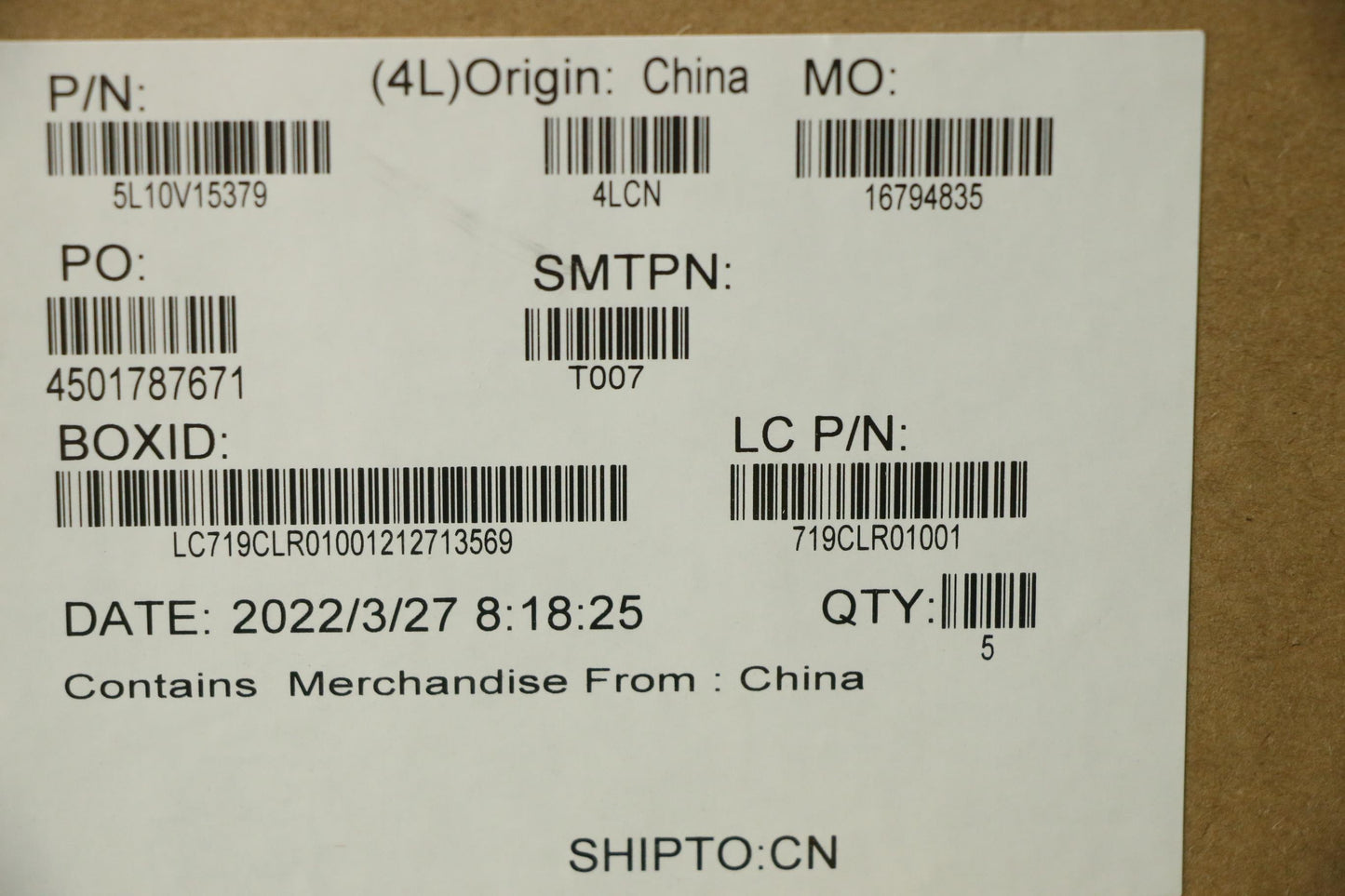 Lenovo Label T15P Gen2 Fru Label Kits - 5L10V15379
