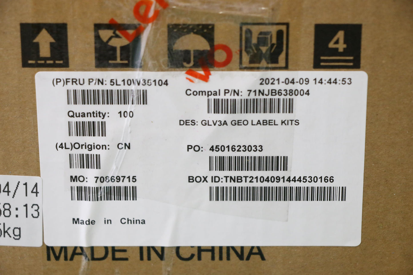 Lenovo Label Label C 21A4 &21A2 Geo K - 5L10W35104