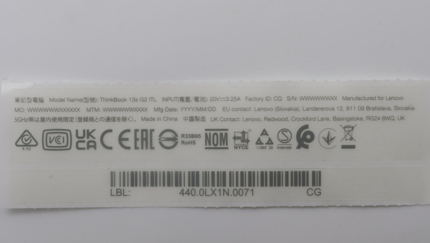 Lenovo Label Label W 20V9 Geo Kit - 5L10W35117