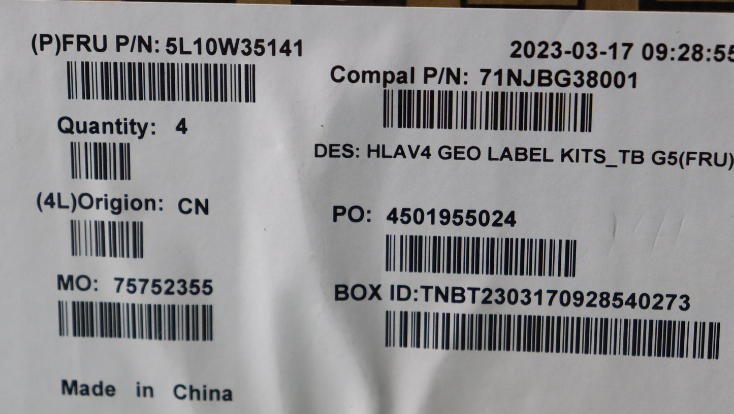 Lenovo Label Label C 21Je Geo Kits Fo - 5L10W35141