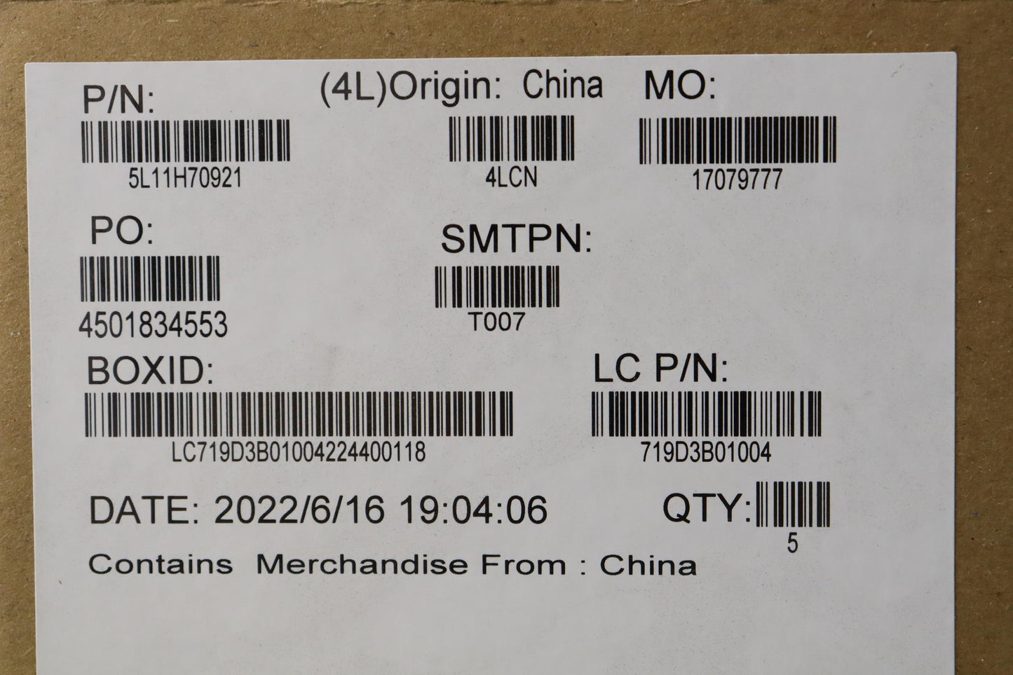 Lenovo Label Fru System Label Kit Sli - 5L11H70921
