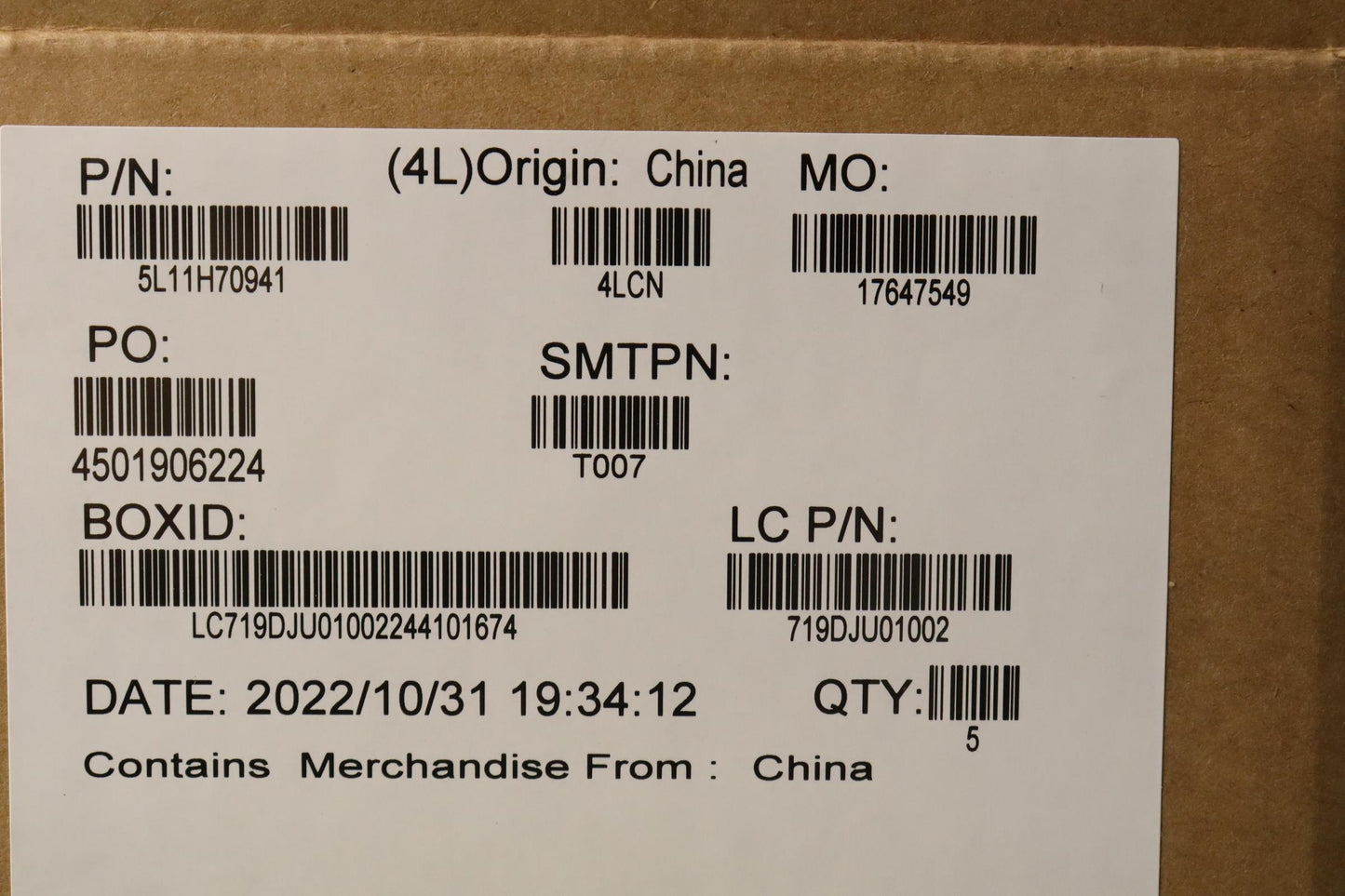 Lenovo Label Fru Mars 3 Intel System - 5L11H70941